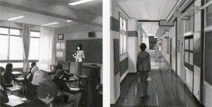 nier-replicant-school-classroom-hallway